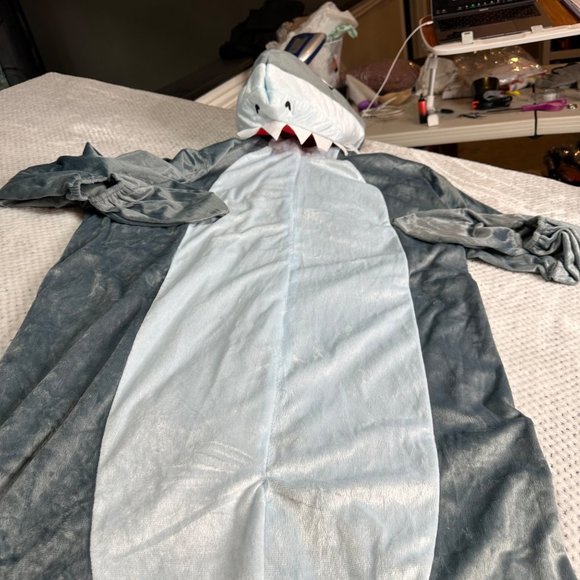 Spirit Costume One Size Unisex Shark Jumpsuit Hooded Bodysuit Jogger Outfit - Picture 6 of 15